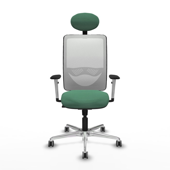 PIQUERAS Y CRESPO Silla de oficina Zulema Verde esmeralda y Blanco