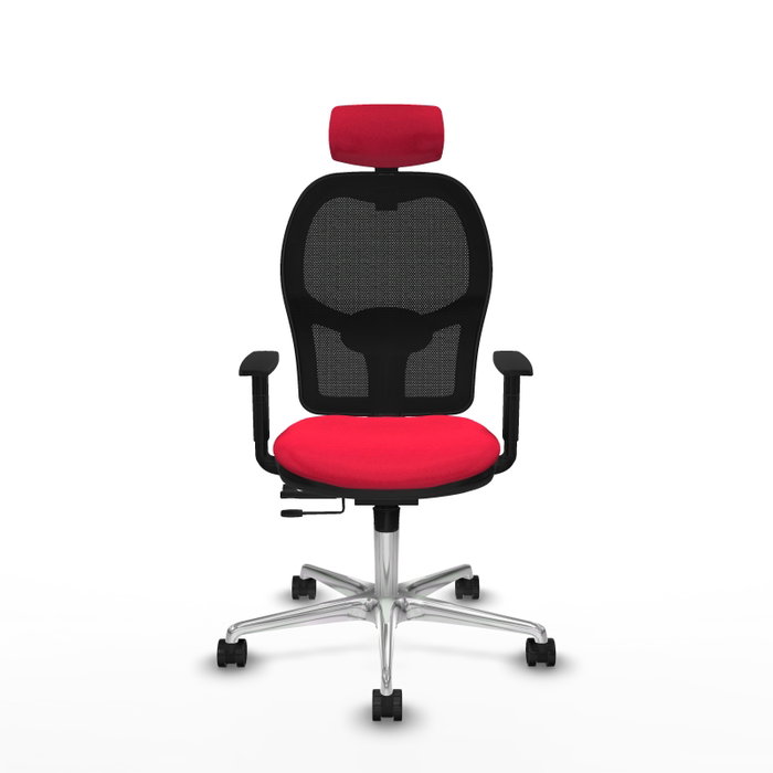 PIQUERAS Y CRESPO Silla de oficina Jorquera con mecanismo Sincro/Traslack Rojo y Negro