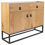 Home Deco Factory Aparador Industriel Madera y Metal Mueble con 2 Cajones y 2 Puertas 101x29xh.80 cm