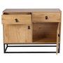 Home Deco Factory Aparador Industriel Madera y Metal Mueble con 2 Cajones y 2 Puertas 101x29xh.80 cm