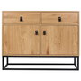 Home Deco Factory Aparador Industriel Madera y Metal Mueble con 2 Cajones y 2 Puertas 101x29xh.80 cm