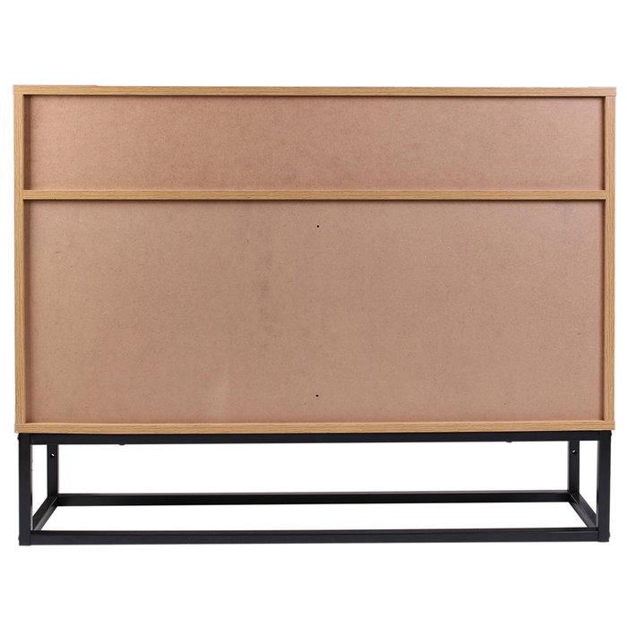 Home Deco Factory Aparador Industriel Madera y Metal Mueble con 2 Cajones y 2 Puertas 101x29xh.80 cm