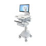 Ergotron StyleView Carro Multimedia con Brazo LCD para Panel Plano, Aluminio/Gris/Blanco, 1 Cajón, 16.8 kg, Pantalla hasta 61 cm (24")