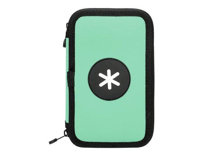 Antartik Plumier Escolar Doble Cremallera Color Menta 28 Piezas