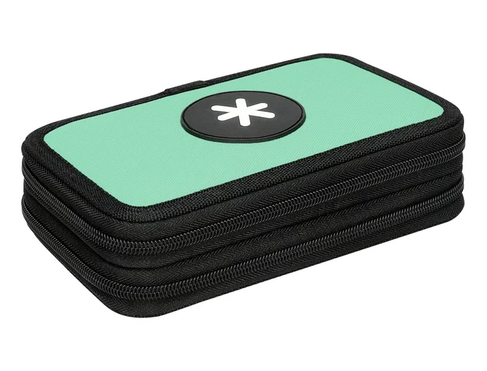 Antartik Plumier Escolar Doble Cremallera Color Menta 28 Piezas