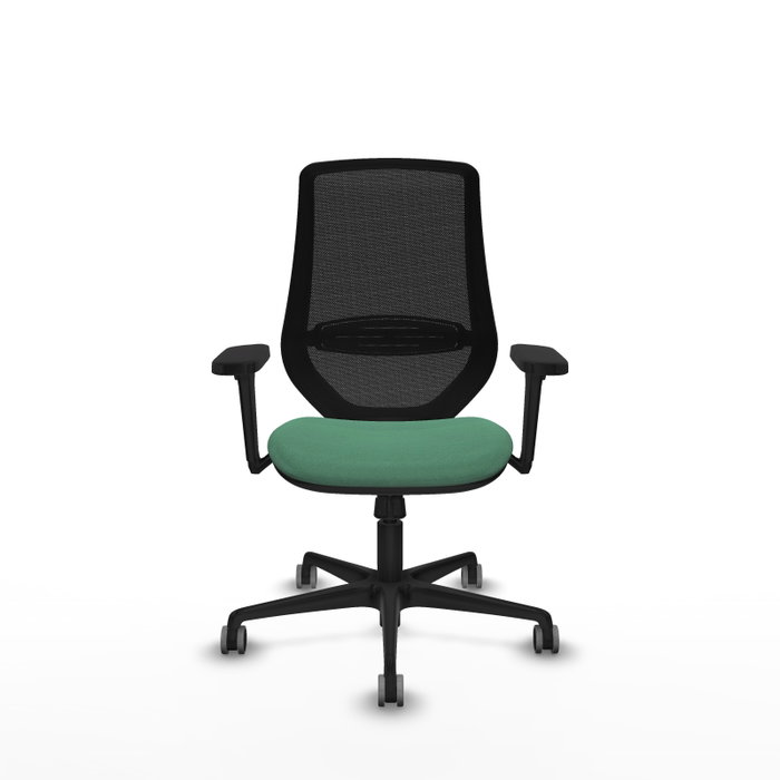 PIQUERAS Y CRESPO Silla de oficina Mardos con mecanismo Sincro, Verde esmeralda y Negro