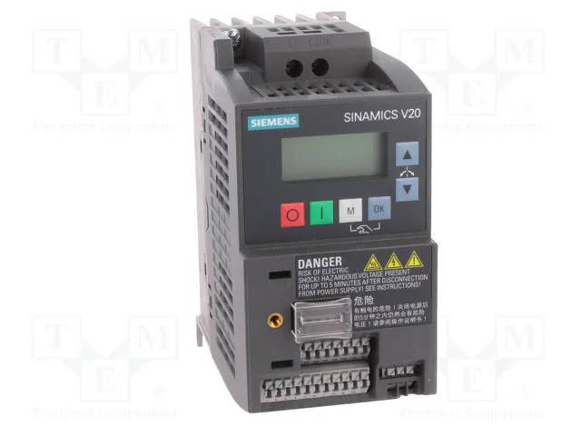 SIEMENS SINAMICS V20 Inversor Monofásico 0,55kW 200...240V AC