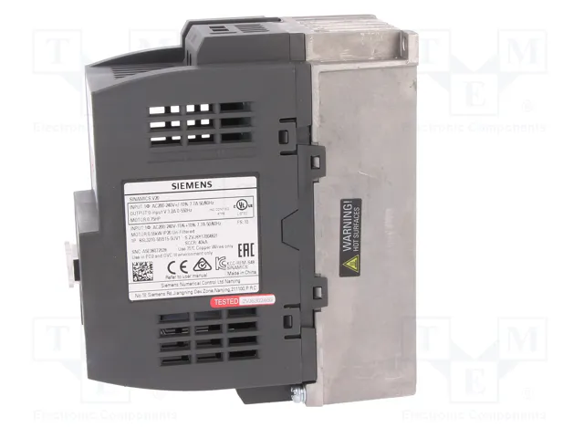 SIEMENS SINAMICS V20 Inversor Monofásico 0,55kW 200...240V AC