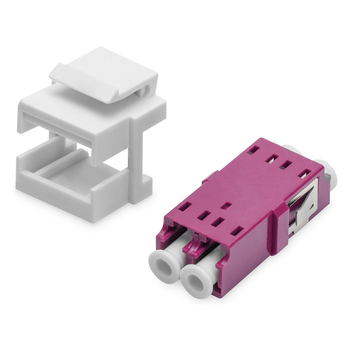 Digitus LWL Kupplung LC/LC Duplex Multimodo OM4 Keystone Modulo 22 mm Acoplamiento Fibra Óptica LC/LC Violeta