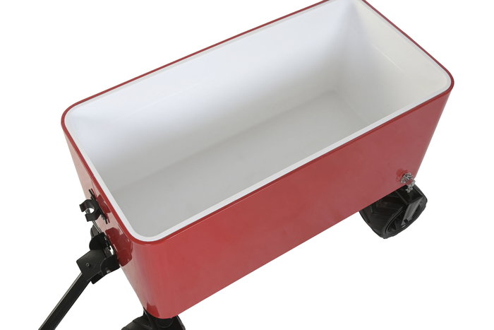 DKD Home Decor Nevera Rojo Negro 88 x 39 x 120 cm Metal PP Ruedas Desmontable