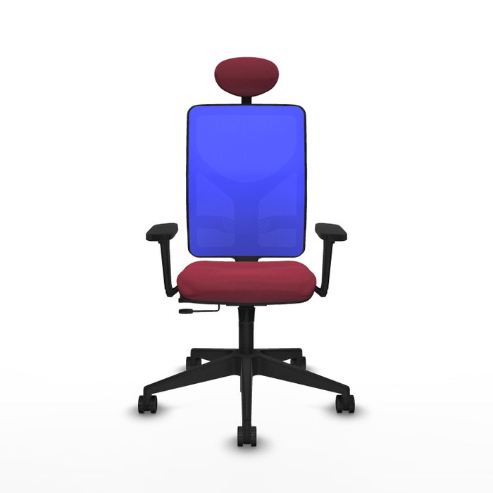 PIQUERAS Y CRESPO Silla de oficina Motilla con mecanismo Sincro/Traslack, Granate y Azul