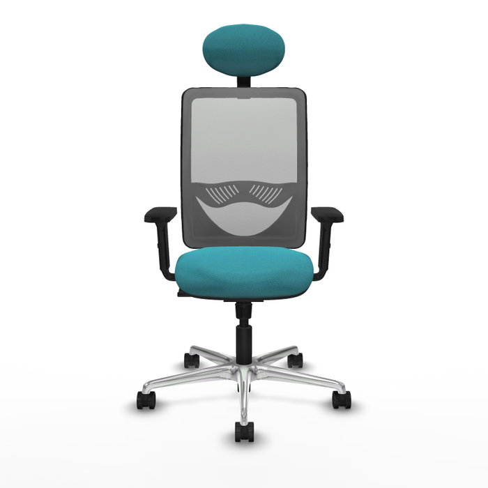 PIQUERAS Y CRESPO Silla de oficina Zulema con mecanismo Sincro, Tela Turquesa y Malla Gris PIQUERAS Y CRESPO Silla de oficina Zulema con mecanismo Sincro, Tela Turquesa y Malla Gris