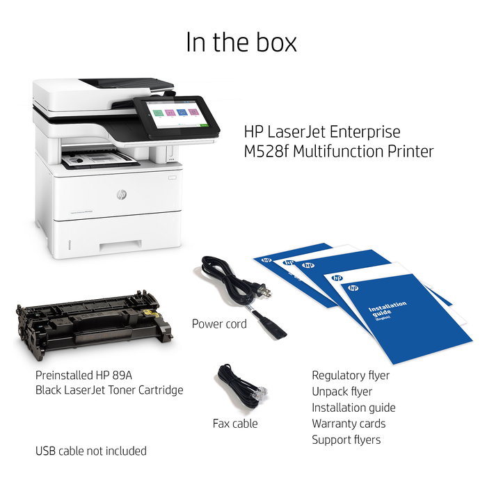 HP LaserJet Enterprise MFP M528f - Impresora Multifunción Laser 4 en 1 Negro y Blanco, A4, 43 ppm, WiFi, Ethernet, Pantalla Táctil 8" HP LaserJet Enterprise MFP M528f - Impresora Multifunción Laser 4 en 1 Negro y Blanco, A4, 43 ppm, WiFi, Ethernet, Pantalla Táctil 8"