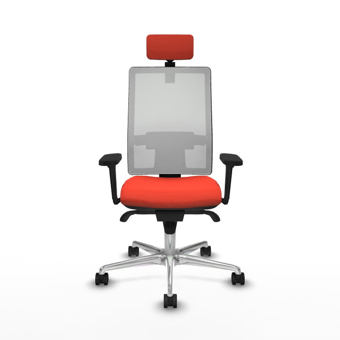 PIQUERAS Y CRESPO Silla de oficina Horna con mecanismo Sincro, Naranja oscuro y Blanco