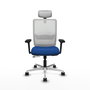 PIQUERAS Y CRESPO Silla de oficina Haches con mecanismo Sincro/Traslack Azul y Blanco