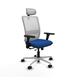 PIQUERAS Y CRESPO Silla de oficina Haches con mecanismo Sincro/Traslack Azul y Blanco