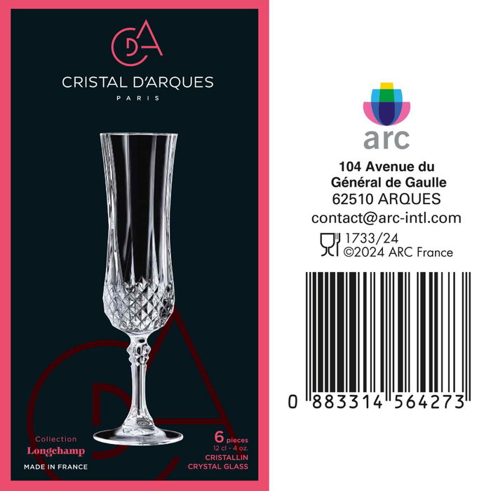 Copa Flauta Cristalín Longchamp Cristal d'Arques 14 cL