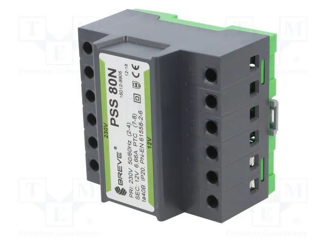 BREVE TUFVASSONS Transformador de red 80VA 230VAC/12V