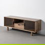 Mueble Tv Marrón Madera-Cristal 150 X 40 X 55 cm