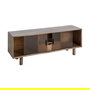 Mueble Tv Marrón Madera-Cristal 150 X 40 X 55 cm