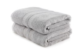 Mijölnir Grey Juego de Toallas de Baño 2 Piezas 75x150 cm, Algodón y Bambú, Suaves y Absorbentes