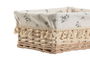 DKD Home Decor Cesta Ropa Shabby Natural Mimbre y Algodón Set de 4 Piezas 25 x 16 x 36 cm