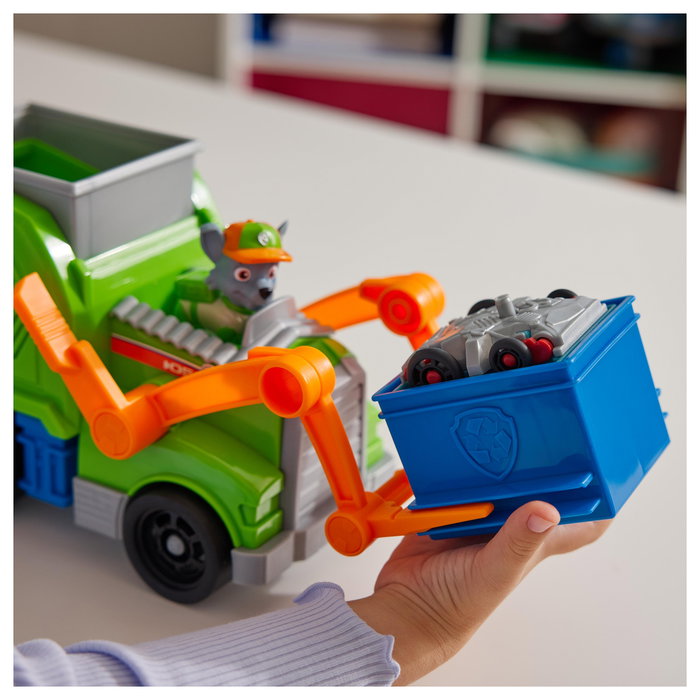 Spin Master Camión de Reciclaje Crush 'n' Roll de la Patrulla Canina con Figura de Rocky y Accesorios