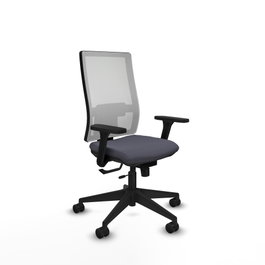 PIQUERAS Y CRESPO Silla de oficina Horna con mecanismo Sincro/Traslack, Gris oscuro y Blanco