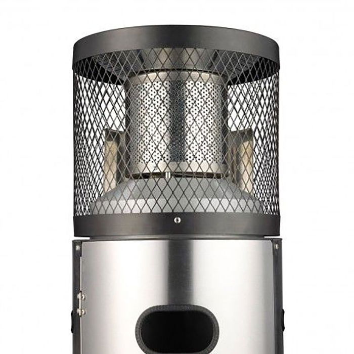 Enders Estufa de gas de exterior Ø42 x 115 cm, Acero inoxidable, con asas y ruedas, Encendido piezoeléctrico