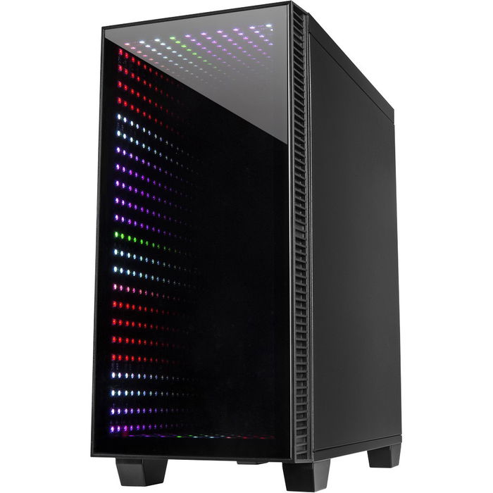 Inter-Tech Infinity X-608 Micro Torre PC ITX/micro ATX con Ventana Lateral de Vidrio Templado y Ventiladores RGB