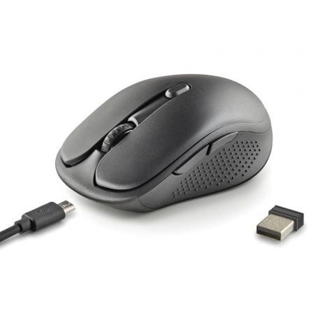 NGS Evo Spook Ratón Inalámbrico Silencioso Multidispositivo Recargable hasta 1600 DPI Negro