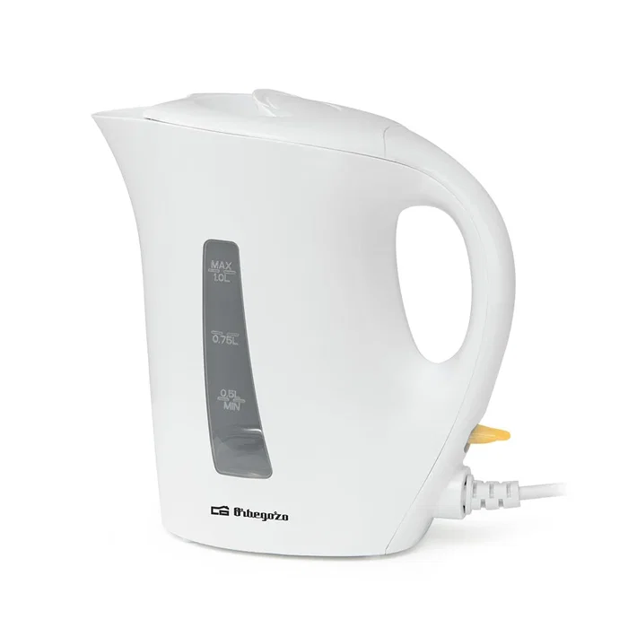 Orbegozo Hervidor de Agua Eléctrico KT 4150, 1 Litro, 1200W, Apagado Automático, Libre de BPA, Asa Fría, Blanco