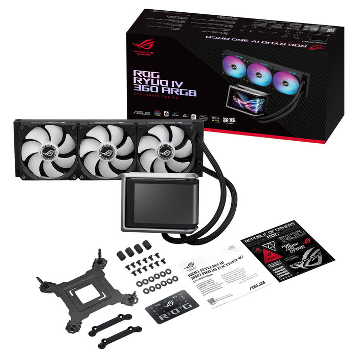 ASUS ROG RYUO IV 360 ARGB Refrigeración Líquida AIO RGB, Negro, 120mm, 3 Ventiladores, Pantalla AMOLED
