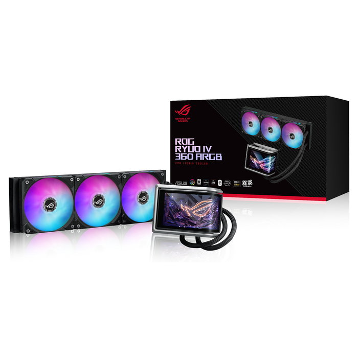 ASUS ROG RYUO IV 360 ARGB Refrigeración Líquida AIO RGB, Negro, 120mm, 3 Ventiladores, Pantalla AMOLED