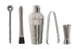 DKD Home Decor Set de Coctelería de 5 Piezas en Acero Inoxidable Grabado Plateado
