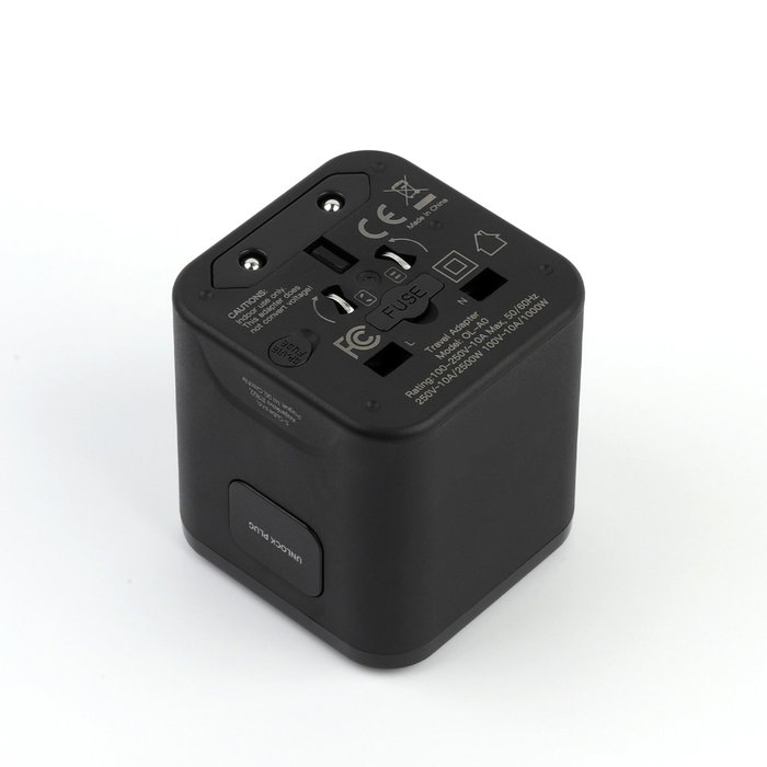 Mobile Origin PW30 Adaptador de Viaje Universal EU/UK/US/AUS, Negro