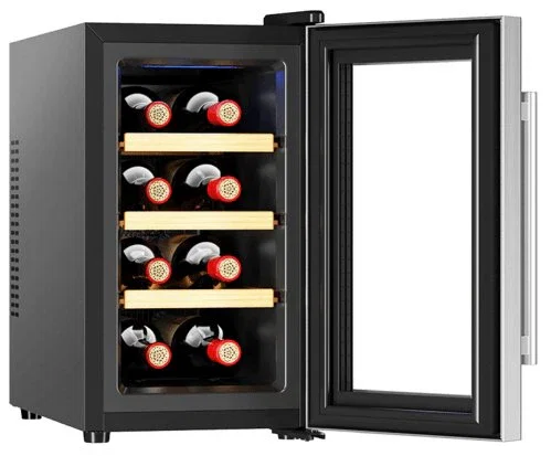 Cecotec Vinoteca Bolero Grandsommelier 830 Coolwood, 8 botellas, Acero inoxidable