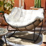 Home Deco Factory Butaca Mecedora Tulum Beige para Patio o Jardín 96x114 cm