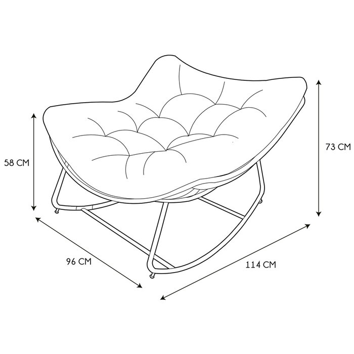 Home Deco Factory Butaca Mecedora Tulum Beige para Patio o Jardín 96x114 cm