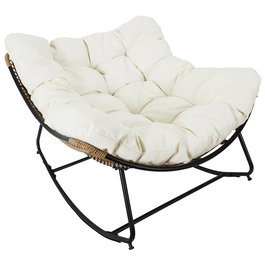 Home Deco Factory Butaca Mecedora Tulum Beige para Patio o Jardín 96x114 cm