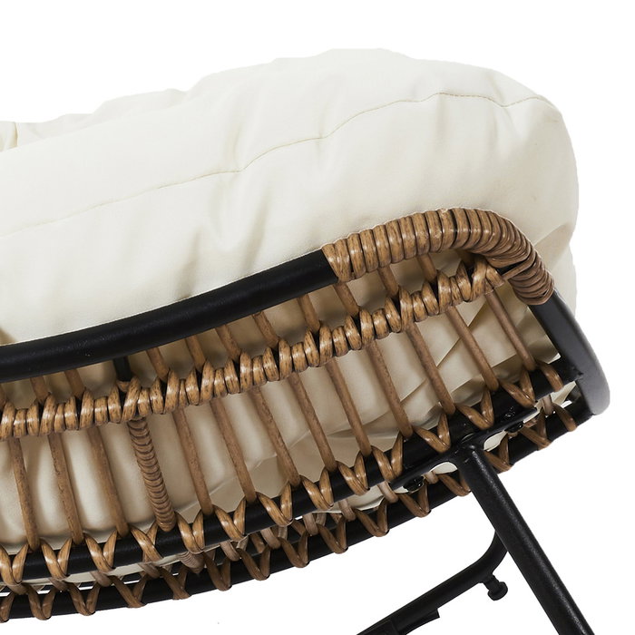 Home Deco Factory Butaca Mecedora Tulum Beige para Patio o Jardín 96x114 cm