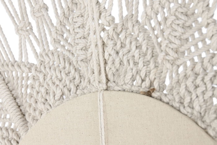 DKD Home Decor Espejo Macramé y Yute 76x76 Blanco