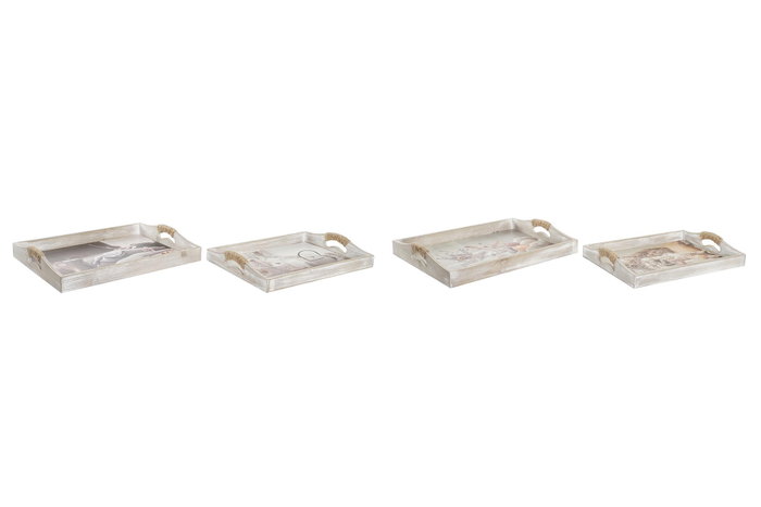 DKD Home Decor Set de 2 Bandejas MDF Multicolor SPA Surtido 40x30x6 cm DKD Home Decor Set de 2 Bandejas MDF Multicolor SPA Surtido 40x30x6 cm