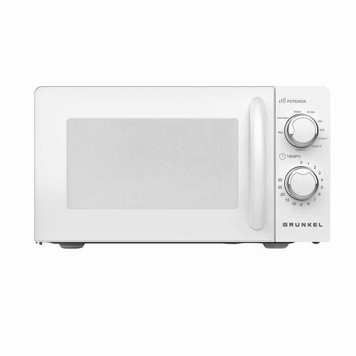 Grunkel Microondas Con Grill 700 W 20 L Blanco Con 5 Niveles De Potencia