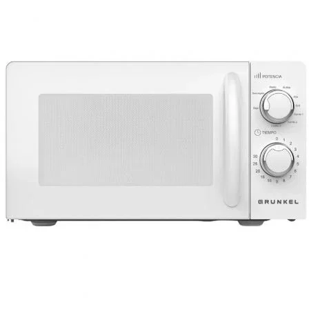 Grunkel Microondas Con Grill 700 W 20 L Blanco Con 5 Niveles De Potencia