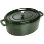 Staub 40509-691-0 La Cocotte Oval 33cm, 6.7 Litros, Verde Basilikum-Grün, Esmaltada, de Hierro Fundido