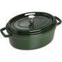 Staub 40509-691-0 La Cocotte Oval 33cm, 6.7 Litros, Verde Basilikum-Grün, Esmaltada, de Hierro Fundido