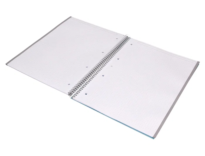 Antartik Cuaderno espiral A4 micro dots tapa forrada 80 hojas 90 gr rayado puntos celeste