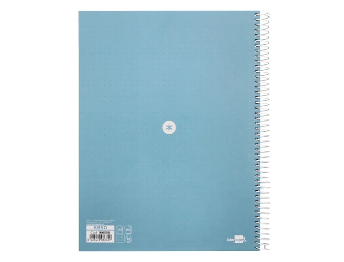 Antartik Cuaderno espiral A4 micro dots tapa forrada 80 hojas 90 gr rayado puntos celeste