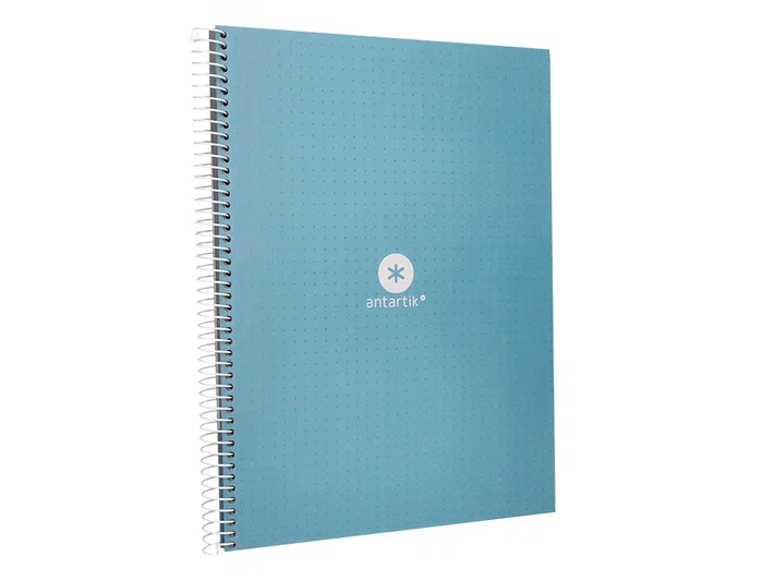 Antartik Cuaderno espiral A4 micro dots tapa forrada 80 hojas 90 gr rayado puntos celeste